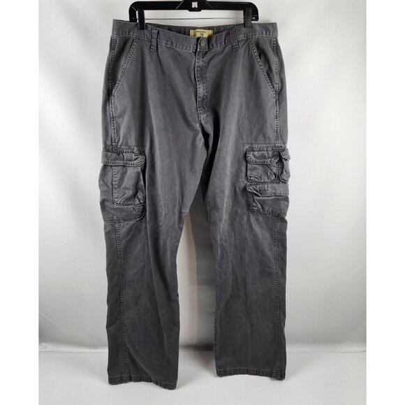 Wrangler Pants Men Cargo Relaxed Fit Dark Gray Leg Pockets No Size Tag (36X31) - Picture 1 of 10
